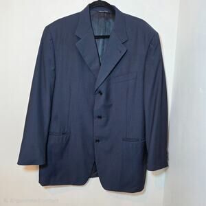 Canali Proposta 46R Mens Blue Wool Suit Jacket Blazer Made in Italy